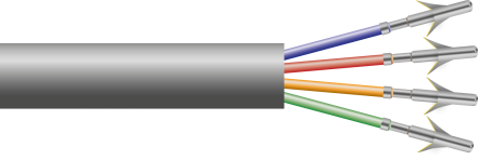 Multiconductor cable crimping